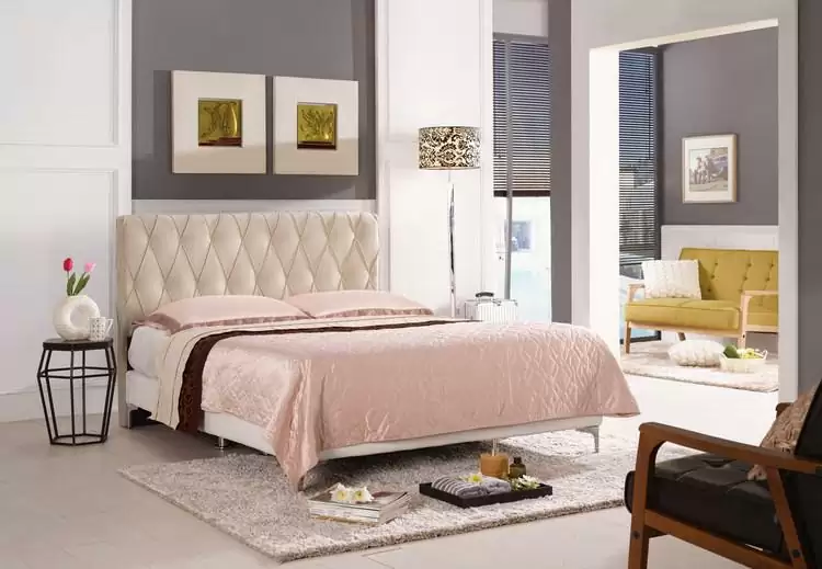 法莉嘉雙人床片(米黃色布)