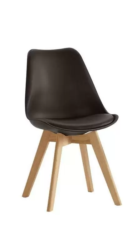 維娜休閒椅(黑皮)(實木)