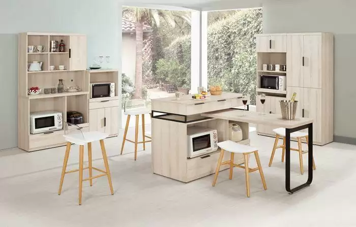 塔利斯4尺中島型多功能餐桌櫃組