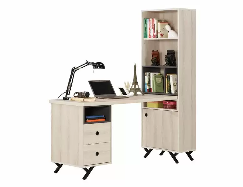 優娜5尺L型二抽書桌