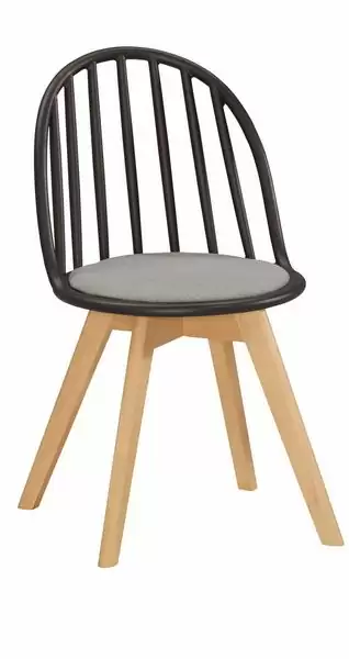 伊蒂絲造型椅(黑)(布)(實木)