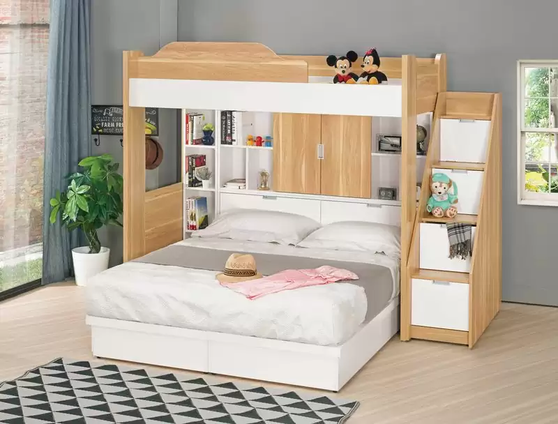 卡爾高腳床+雙人床被櫥櫃組