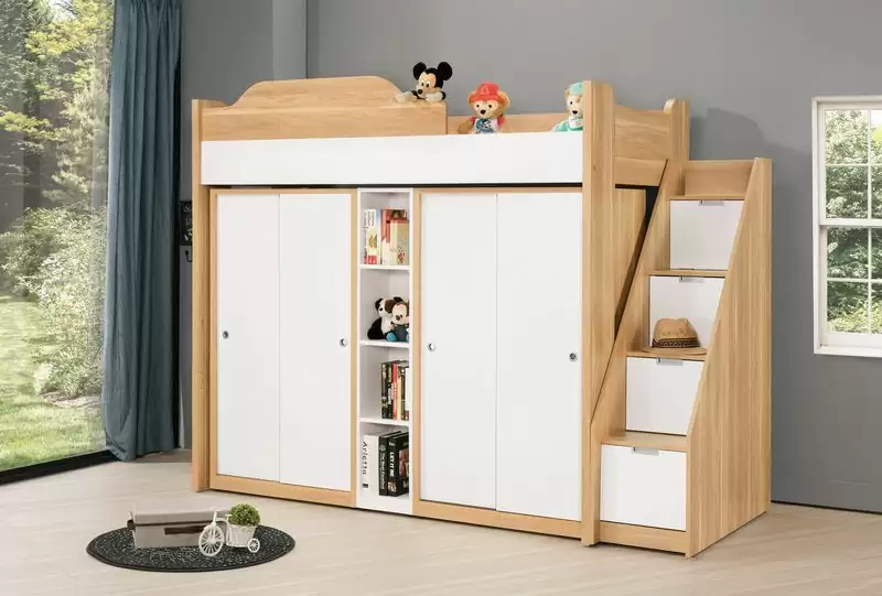 卡爾高腳床+衣櫃組