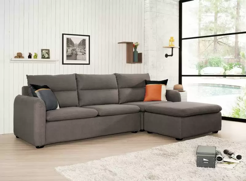 埃爾頓L型貓抓皮沙發