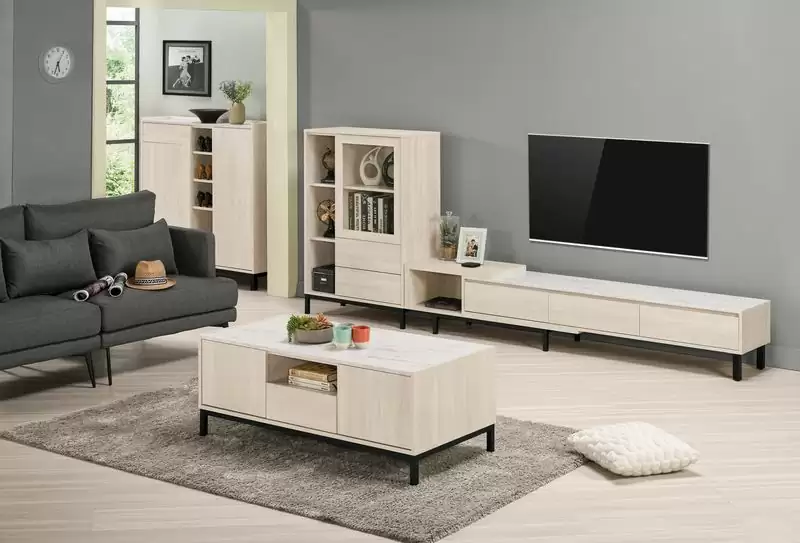 丹妮拉6尺仿石面伸縮長櫃