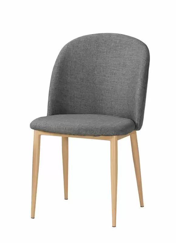 魯爾米餐椅(淺灰色布)(五金腳)