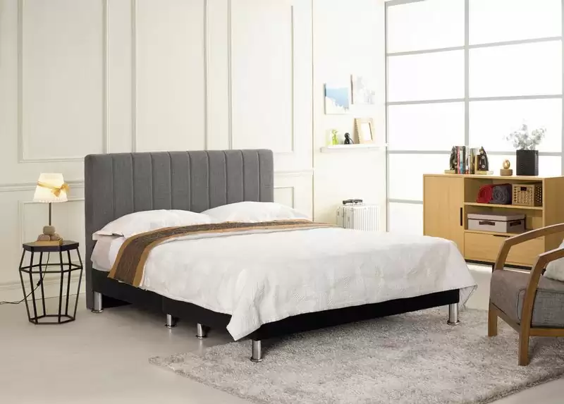 多琳雙人床片(灰色布)