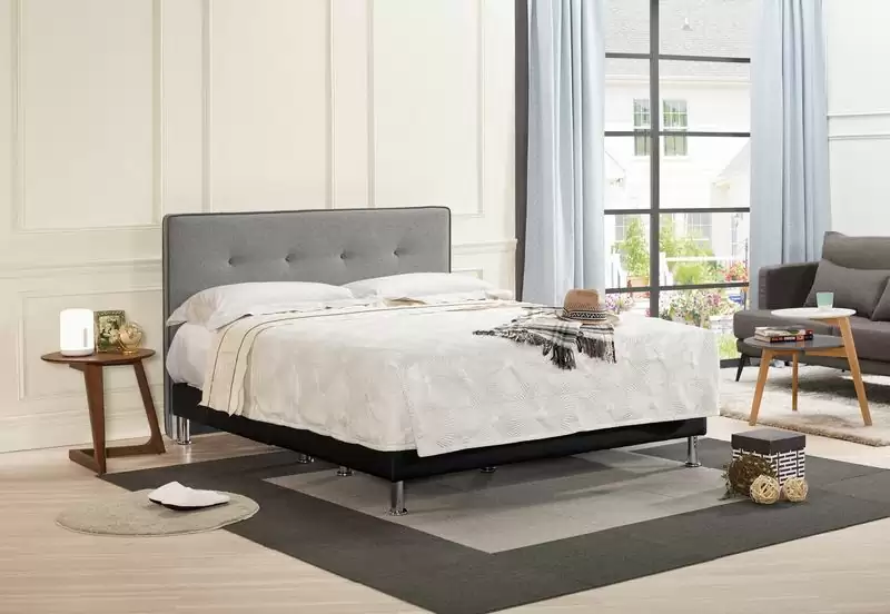 保琳雙人床片(灰色布)