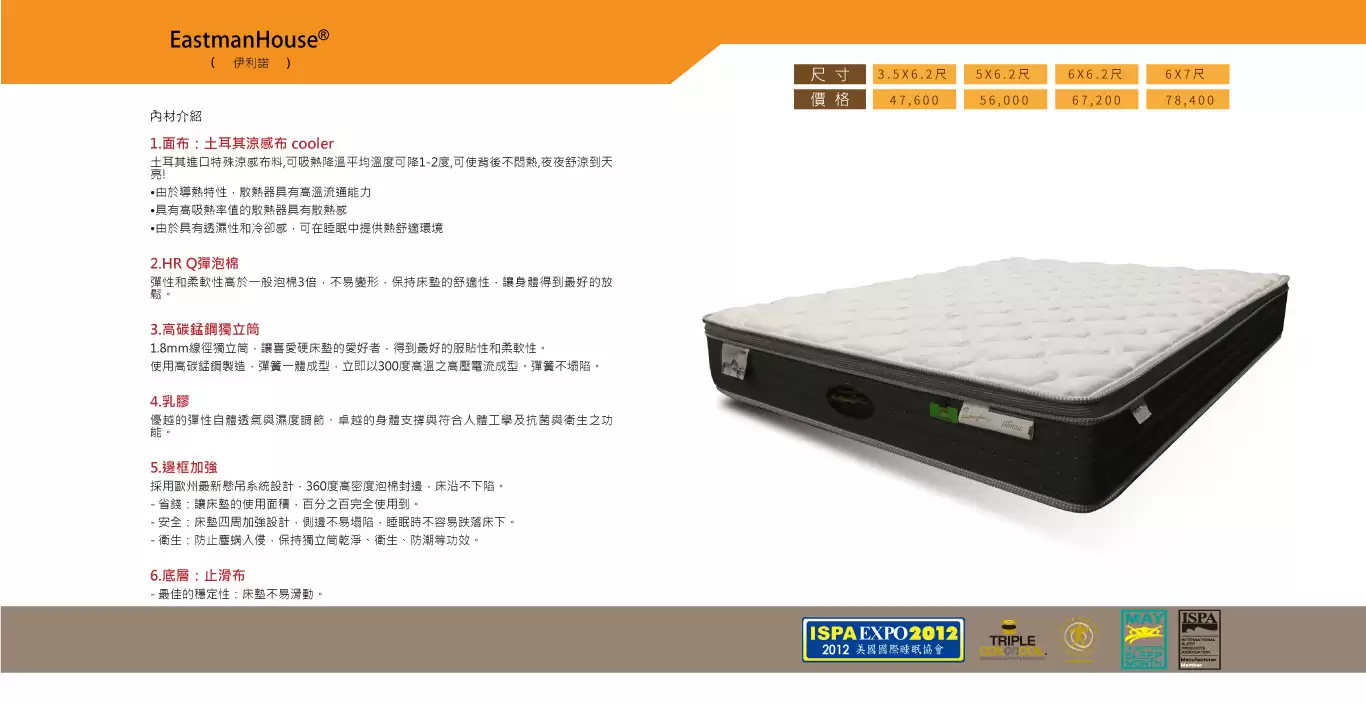 伊利諾乳膠涼感床墊