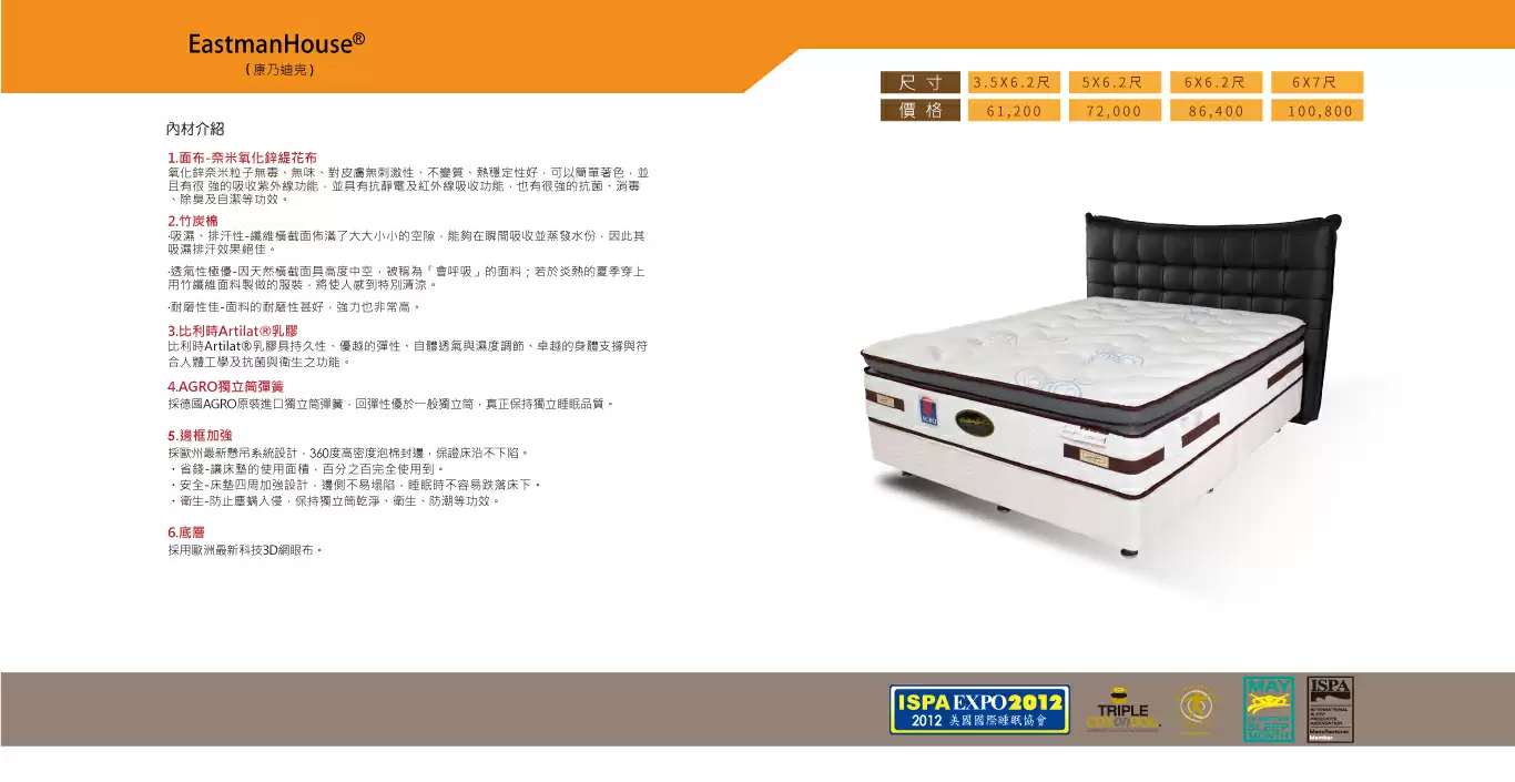 康乃迪克-天然乳膠+AGRO彈簧床墊