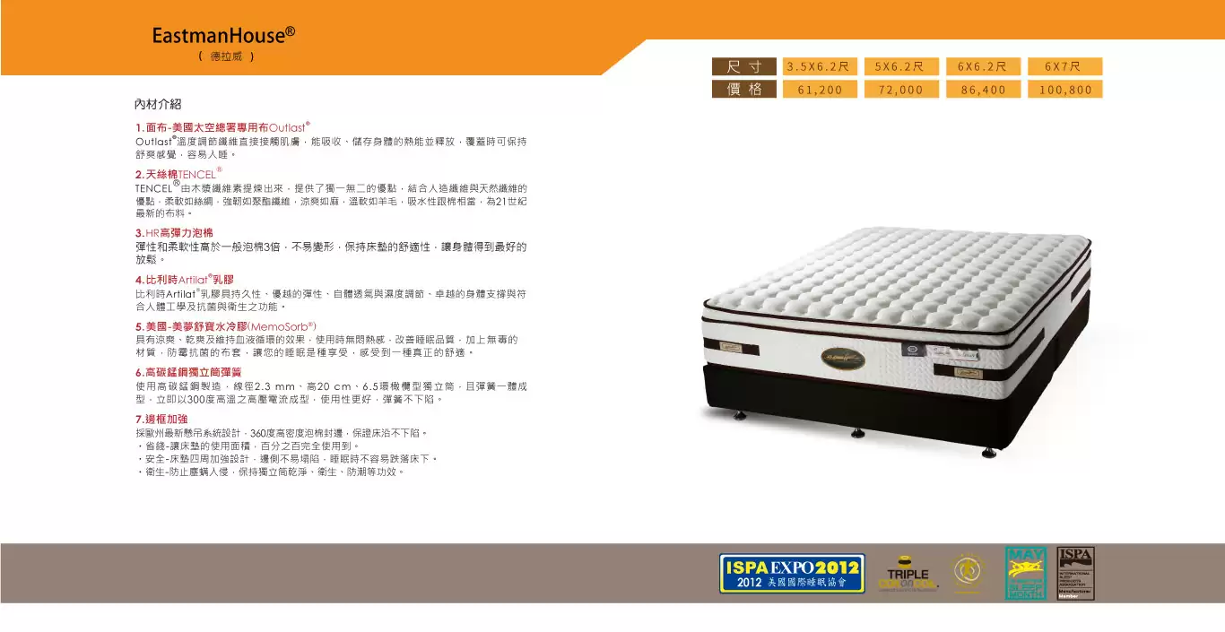 德拉威水冷膠+比利時乳膠床墊