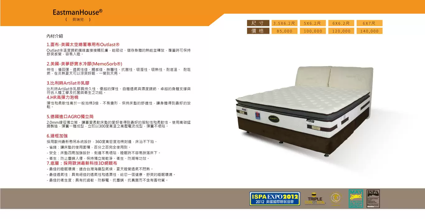 貝瑞兒水冷膠+天然乳膠+AGRO獨立筒床墊