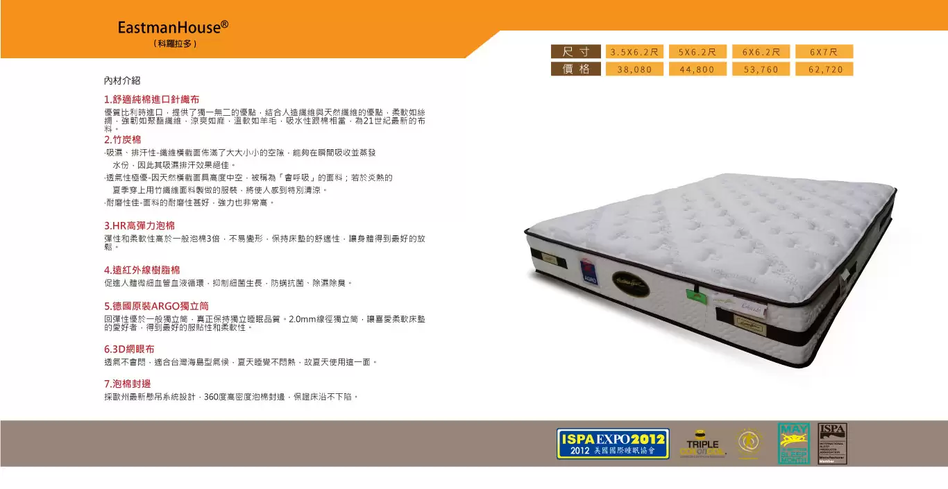 科羅拉多竹炭棉+ARGO獨立筒床墊