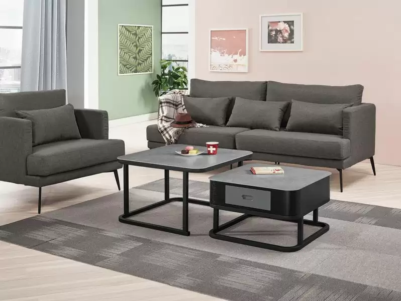 安琪拉玻璃茶几組(岩玻)