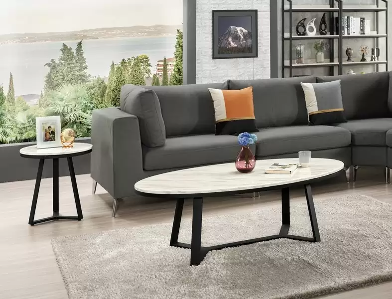 以維斯原石茶几(爵士白)