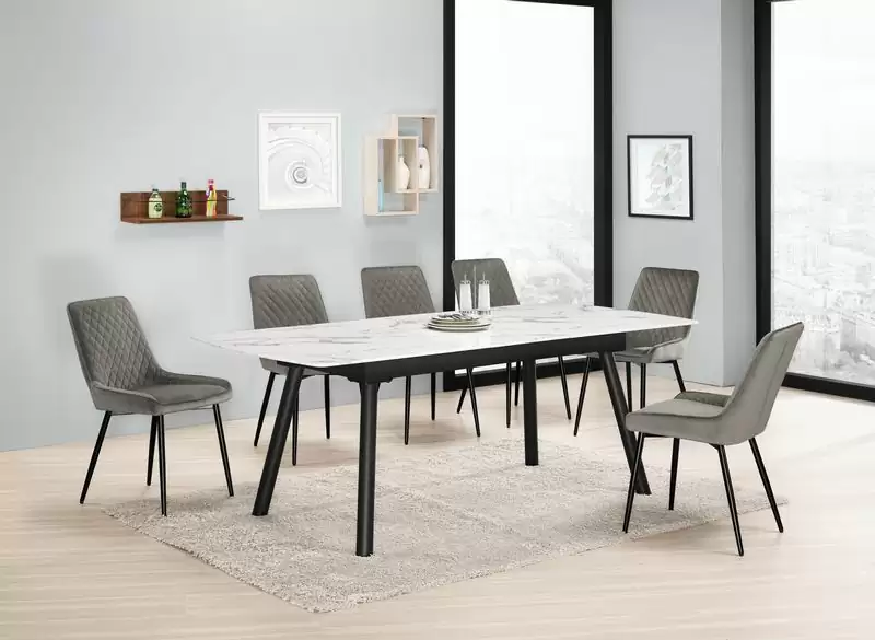 萊斯里6.6尺多功能玻璃伸縮餐桌