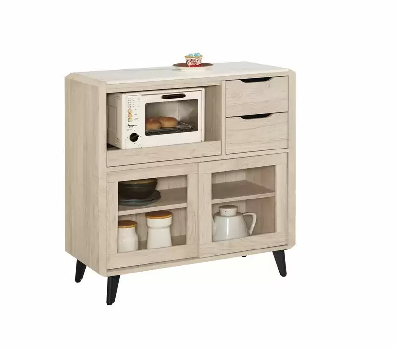 韋斯里3尺岩板推門餐櫃