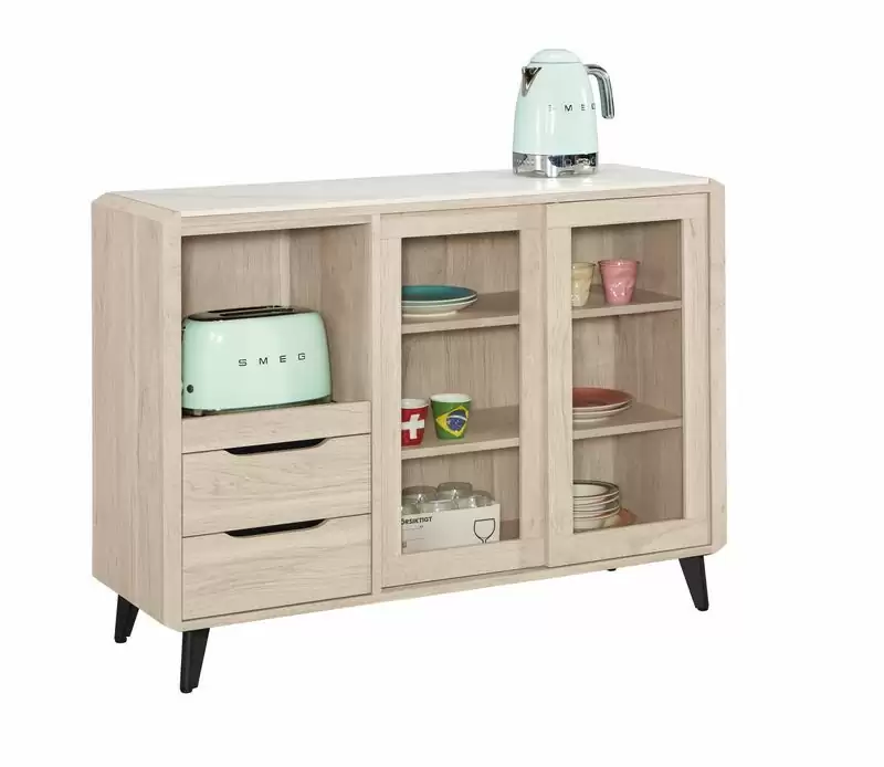 韋斯里4尺岩板推門餐櫃