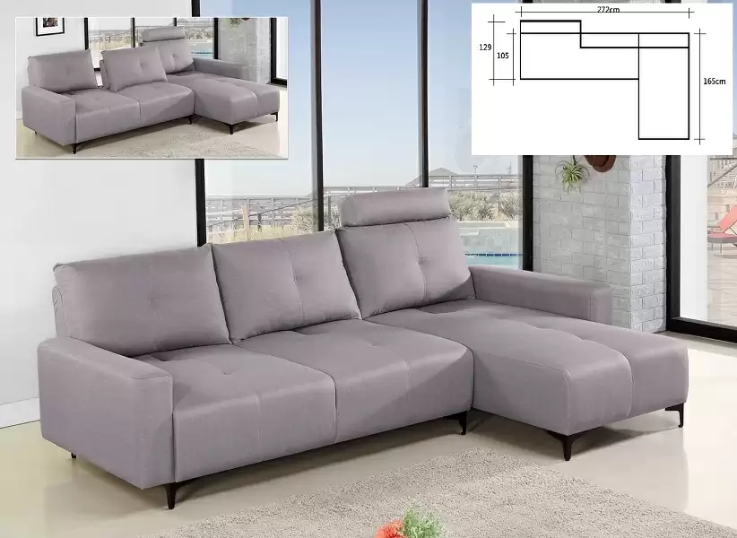 里昂功能天絲涼感布L型沙發