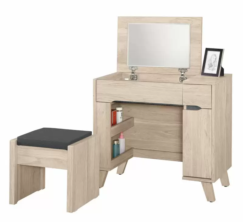 米爾娜2.7尺掀鏡化妝台含椅
