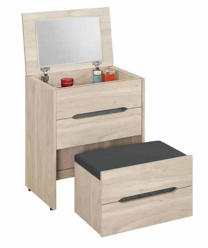 米爾娜2尺多功能掀鏡化妝台含椅