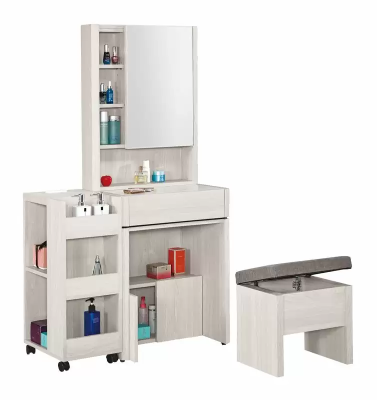 艾德嘉3尺多功能化妝台含椅