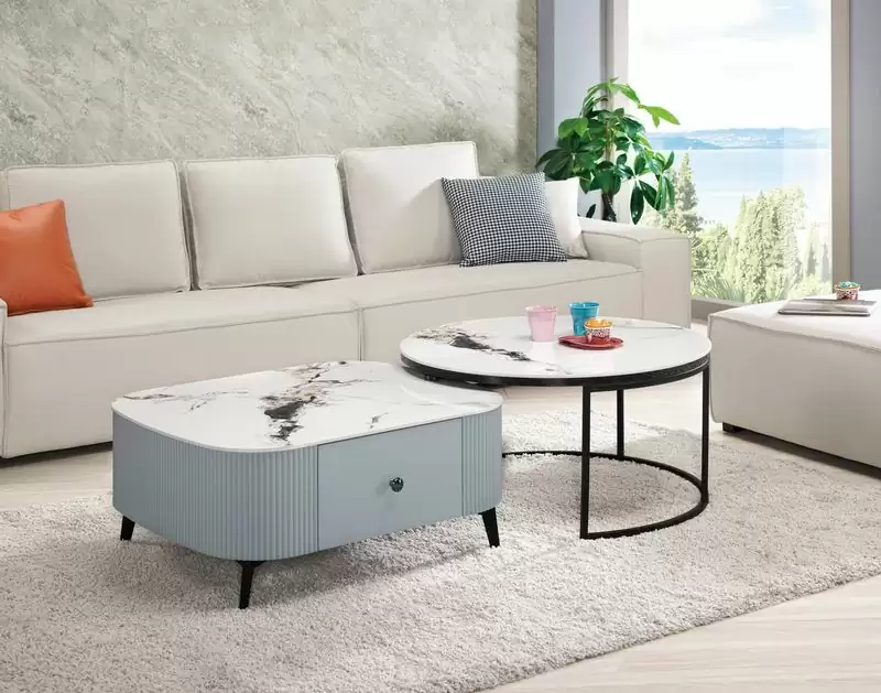 布魯斯岩板茶几組