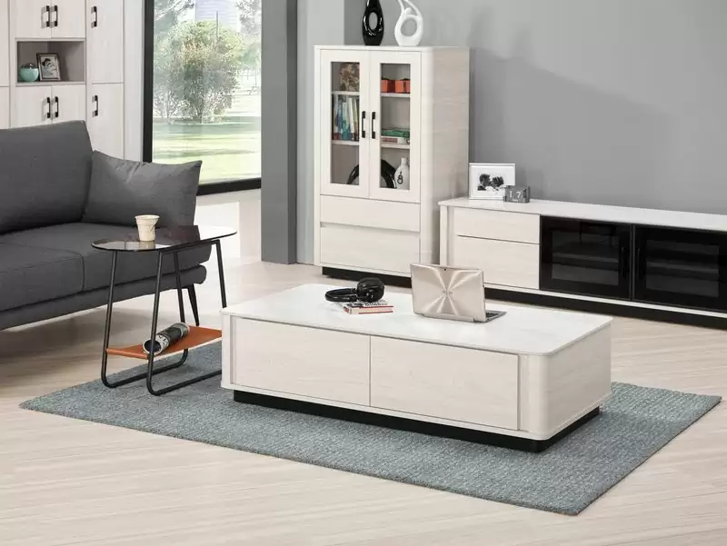 華爾斯4尺岩板四抽大茶几