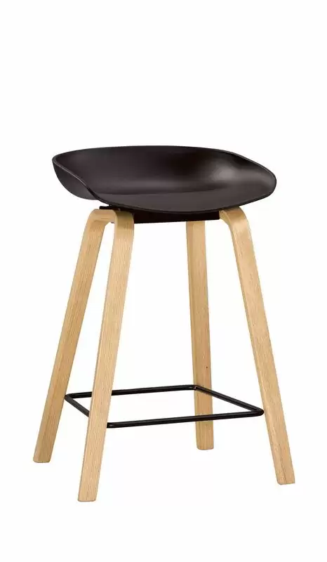 伊絲吧椅(中)(黑)(實木)