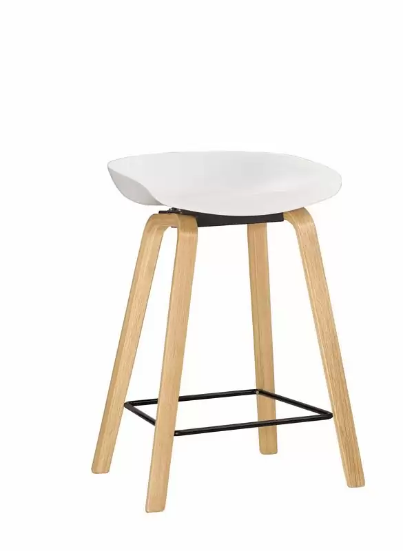 伊絲吧椅(中)(白)(實木)