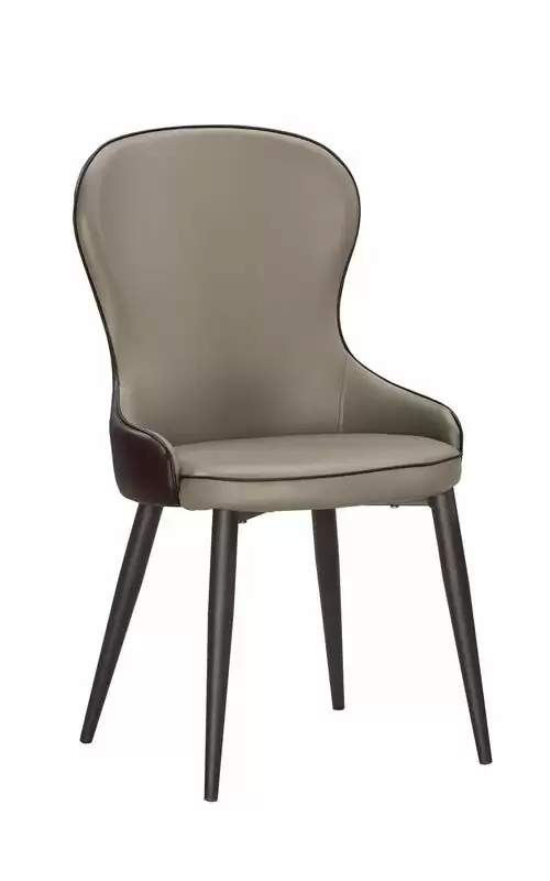 雷妮餐椅(灰色皮)(五金腳)