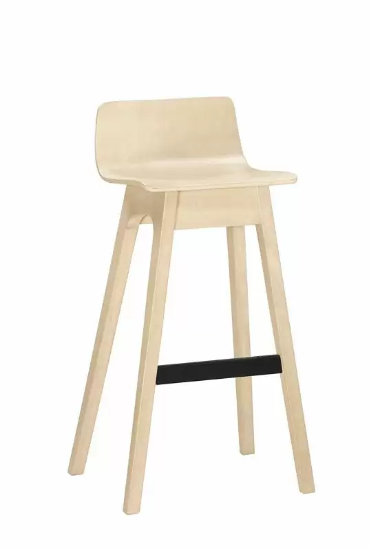 維拉吧椅(板)(實木)(洗白色)