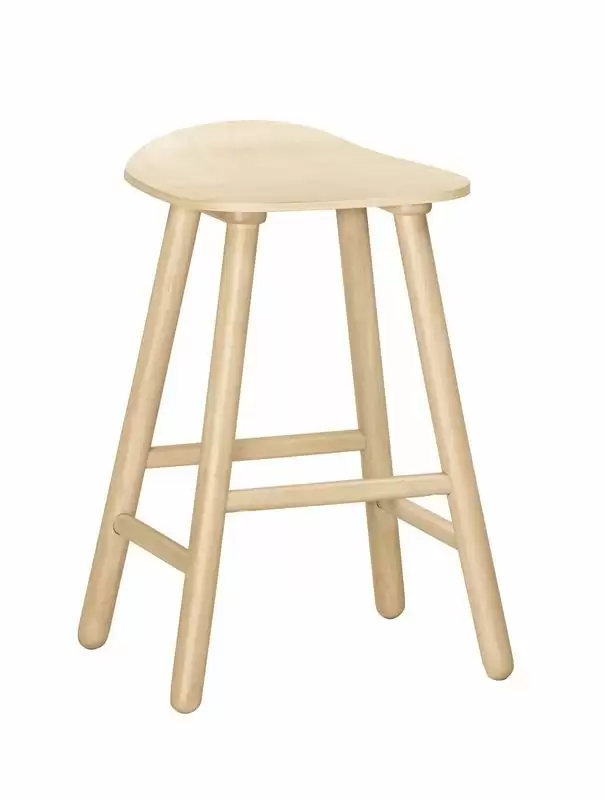 托貝吧椅(板)(中)(實木)(洗白色)