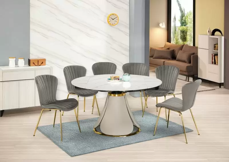 亨利岩板多功能收合圓桌