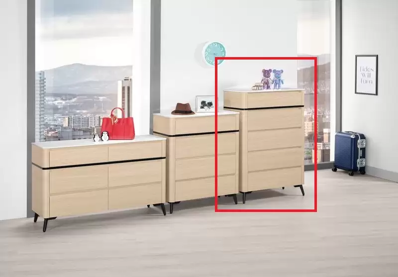 艾維斯2.7尺岩板五斗櫃