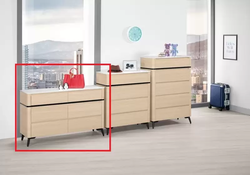 艾維斯4尺岩板六斗櫃