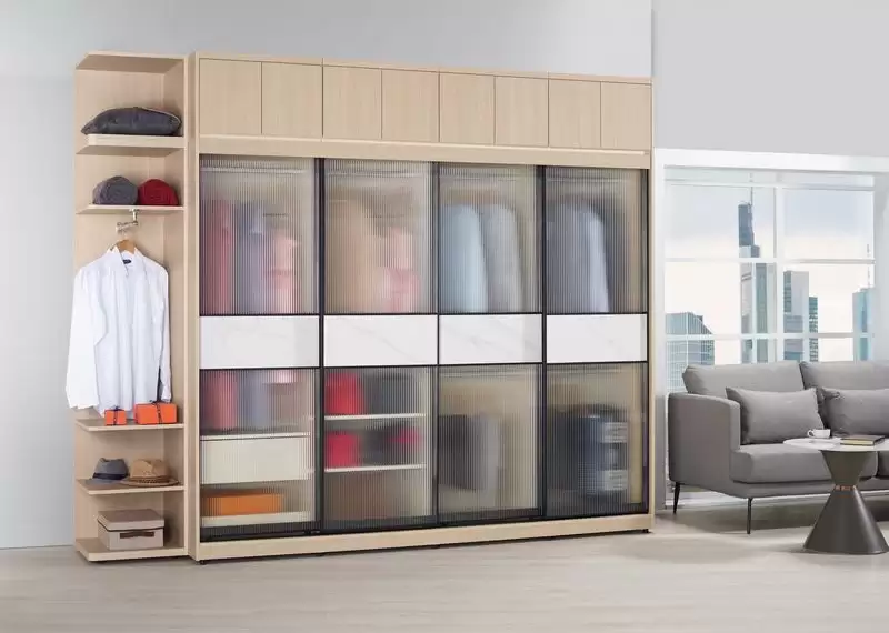 艾維斯8尺鋁框拉門衣櫥