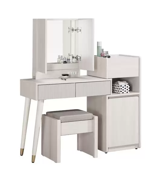 蘿克斯2.7尺伸縮開門式化妝台含椅