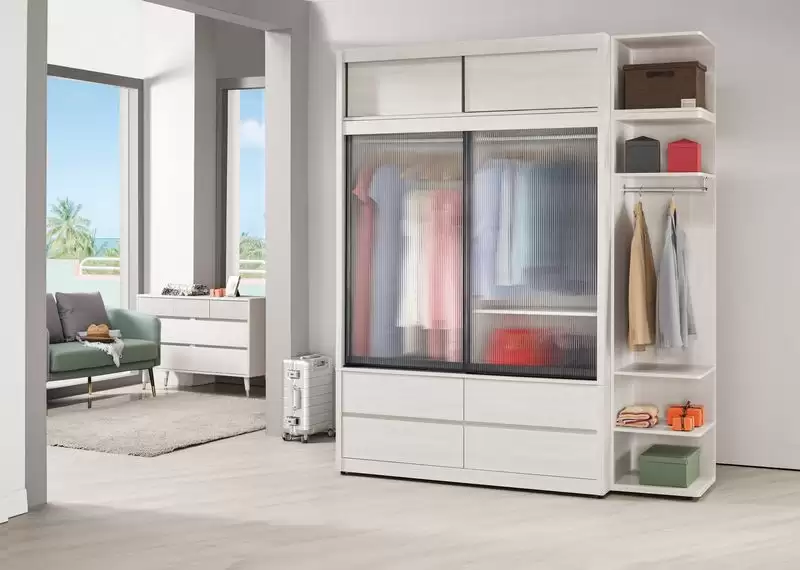 蘿克斯5尺被櫥式鋁框四抽拉門衣櫥