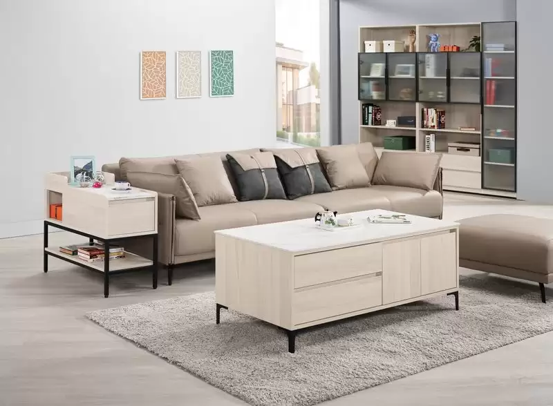 里斯特4尺岩板二抽四門大茶几