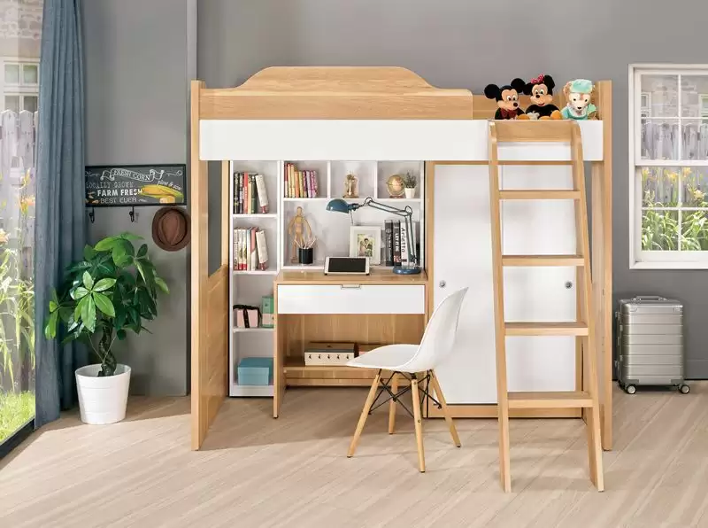 卡爾高腳床+書桌衣櫃組