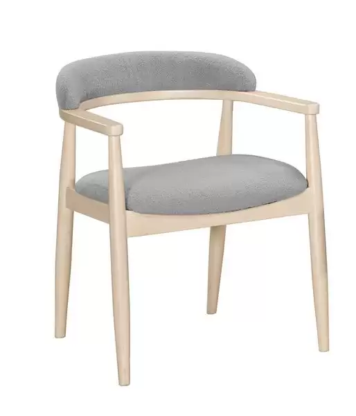 喬伊絲餐椅(布)(實木)(洗白色)