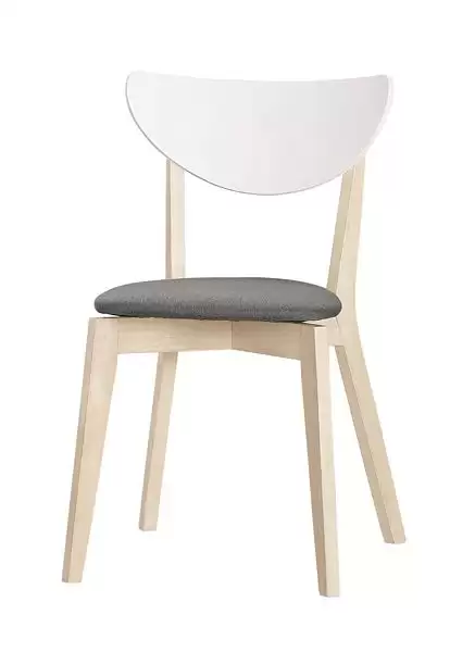 妮克絲餐椅(布)(實木)(洗白色)