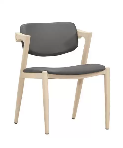 達倫餐椅(灰皮)(五金腳)(洗白色)