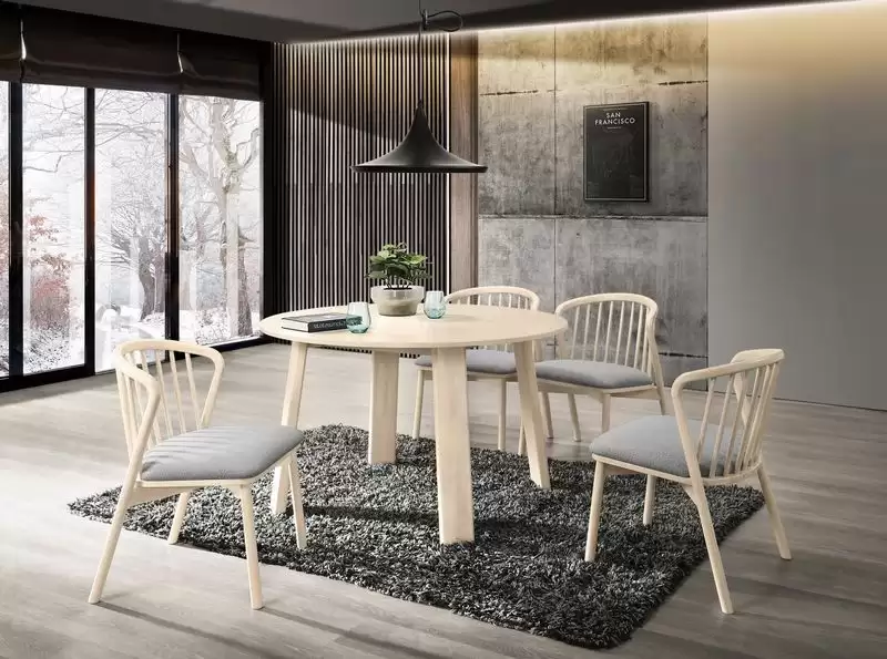 凱倫4尺圓桌(洗白色)