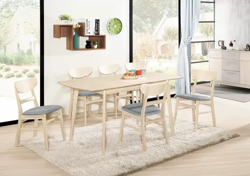 本尼娜5尺伸縮蝴蝶餐桌(洗白色)