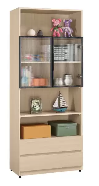 艾維斯2.7尺鋁門二抽書櫥