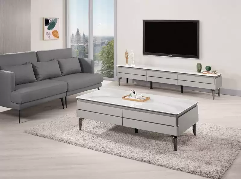 烤漆茶几+電視櫃