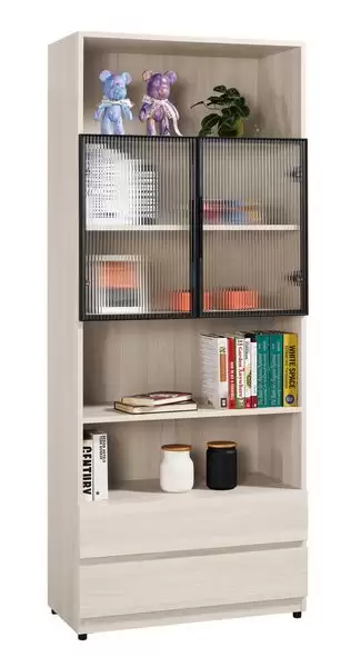 里斯特2.7尺鋁門二抽書櫥