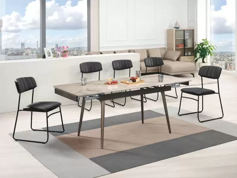 菲碧6尺多功能岩板伸縮餐桌